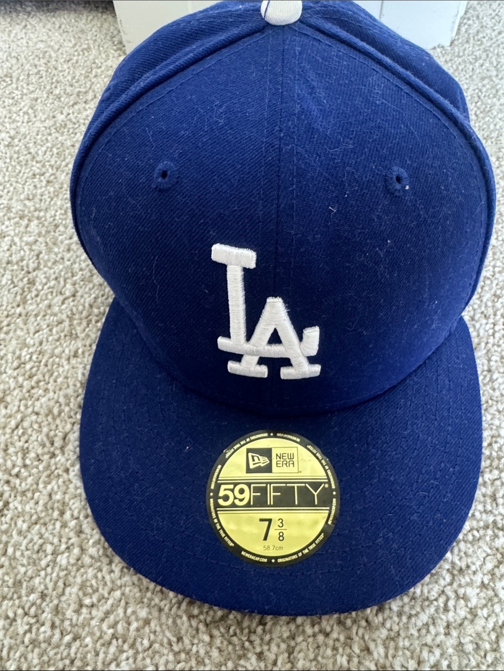 New Era Navy & White Los Angeles Fitted Cap